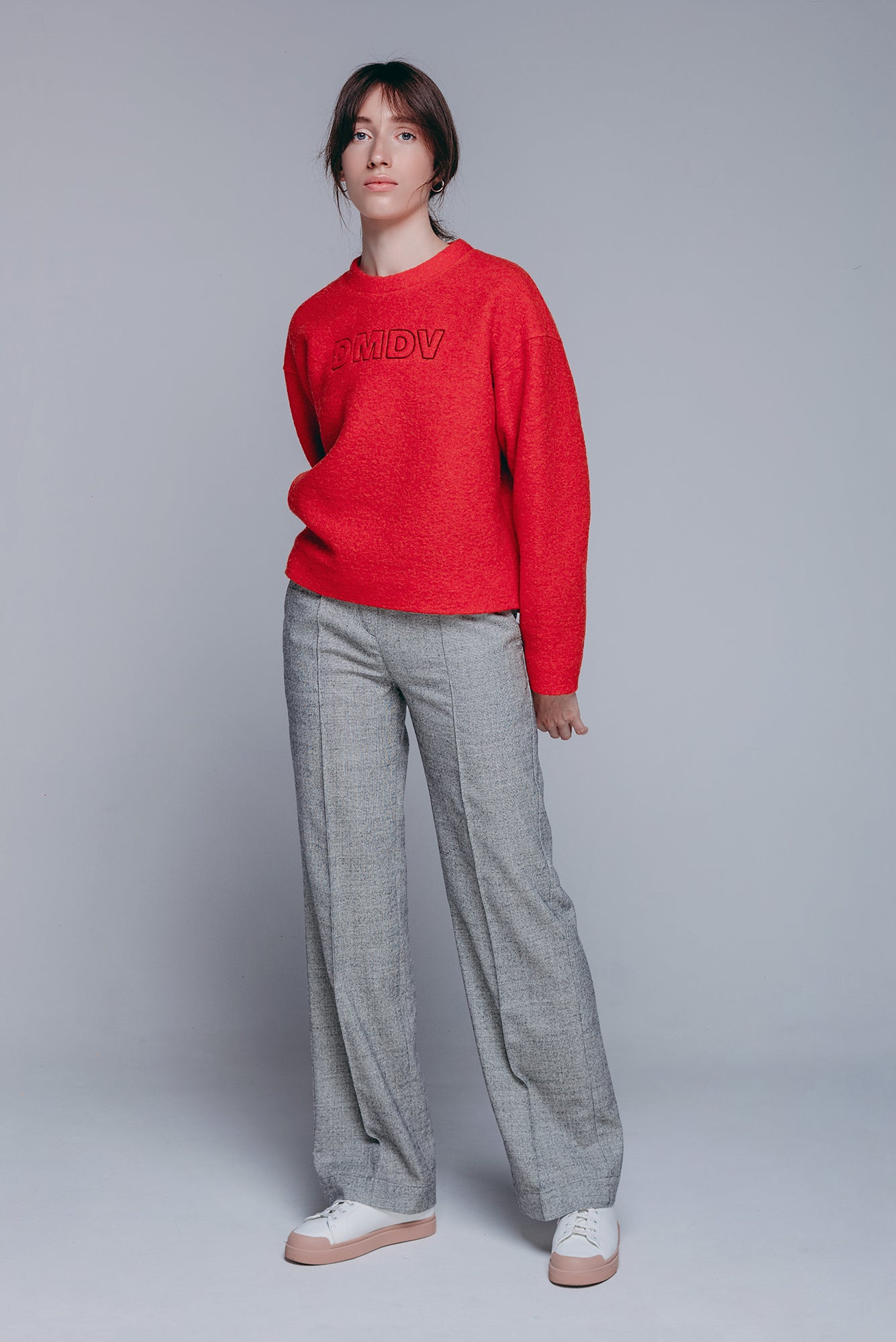Grey Wide-Leg Trousers