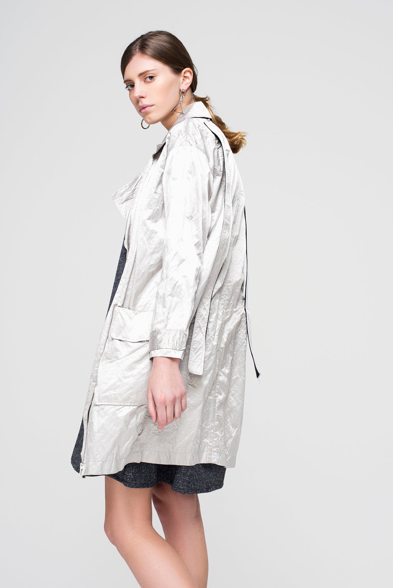 Silver Trench Coat